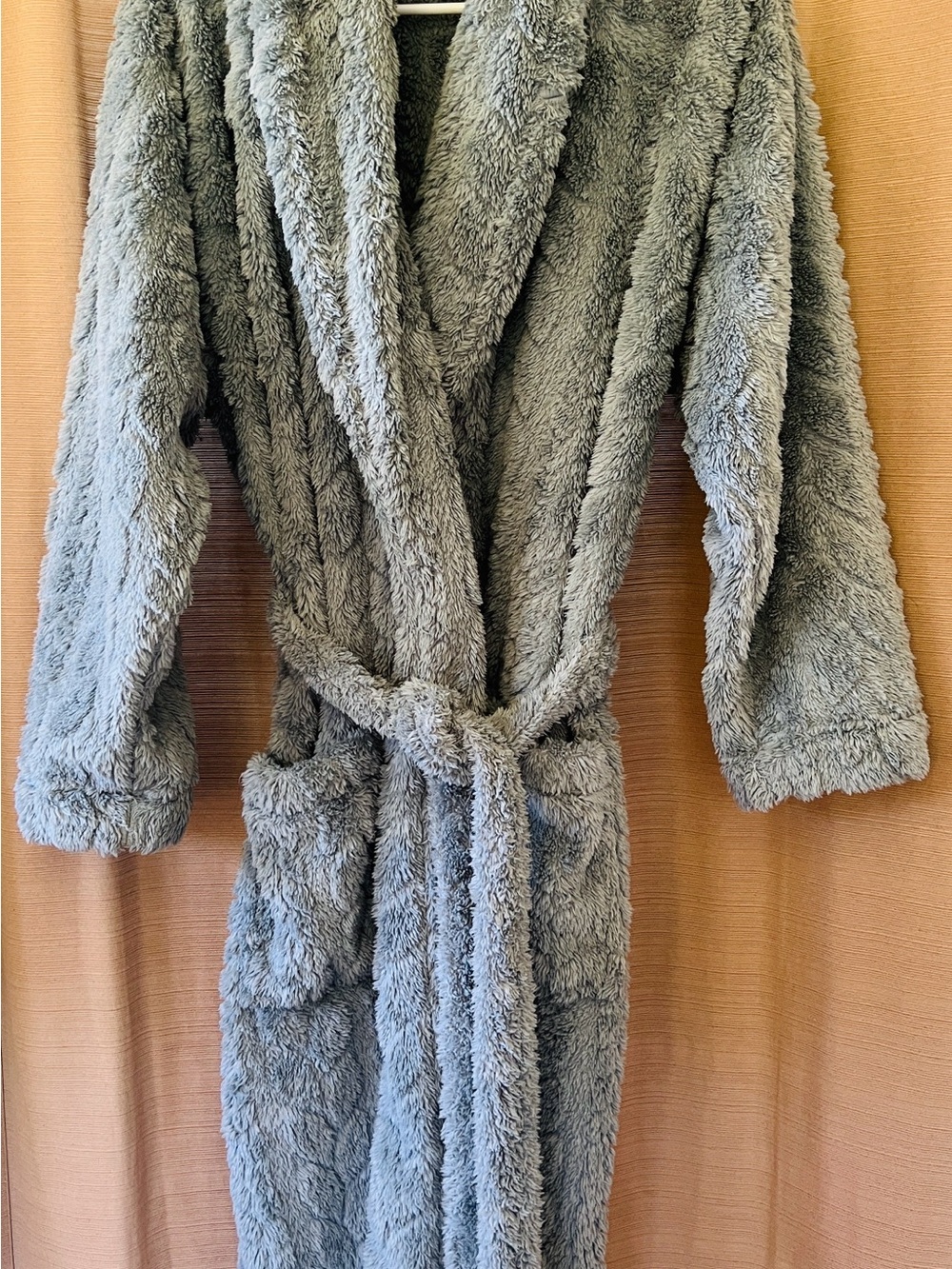 Pottery Barn Plush Teddy Robe Jacket in Light Gray